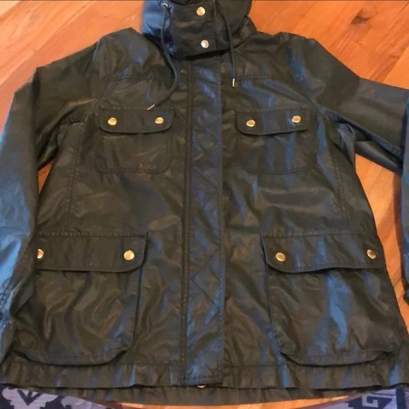 J. Crew army green rain jacket - Picture 5 of 8